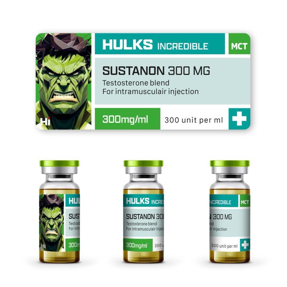 Hulks Incredible Sustanon 300 mg – Krachtig testosteronmengsel voor spiergroei, kracht en verbeterd herstel, ondersteunt prestaties en uithoudingsvermogen – Ideaal anabool supplement voor bodybuilders en atleten