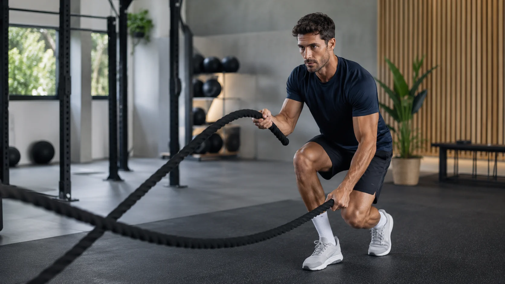 Sporter traint actief in de sportschool als beeld bij herstel van testosteron na een kuur