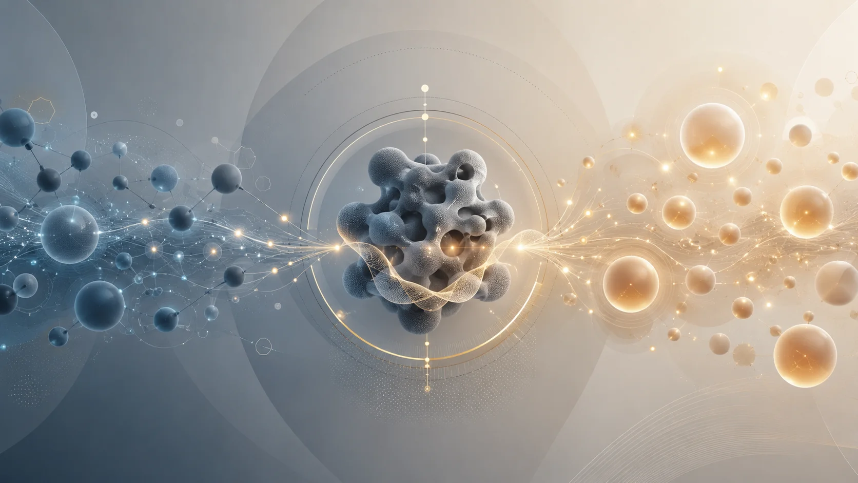 Abstracte visual van aromatase, oestrogeen en hormoonsignalen bij Arimidex
